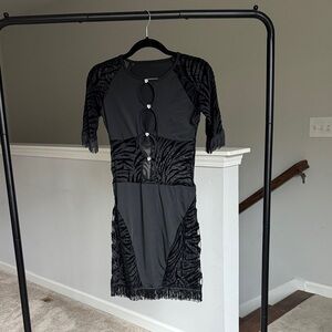 Elegant Black Fringe Dress